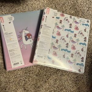 Marvel set of 2 1” D ring binders.  New